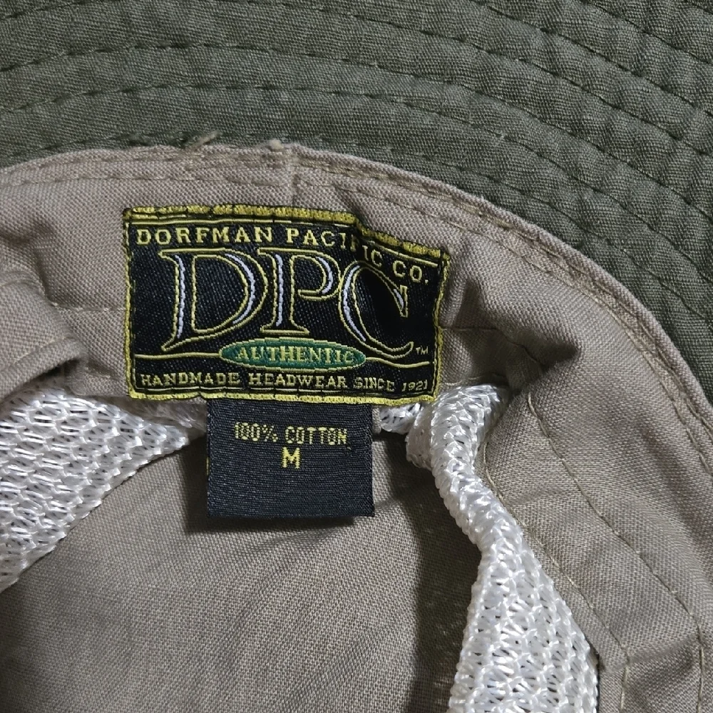 3/$10 Cream and Green Wide-Brimmed Outdoor Hat